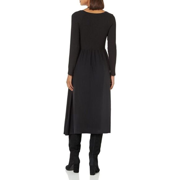 Joie DR035187881 Women's Sz S Black Racine Silk Square Neck Maxi Dress - Picture 2 of 9